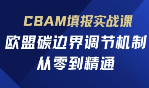 CBAM填报实战课,欧盟碳边界调节机制,从零到精通-网创终点站