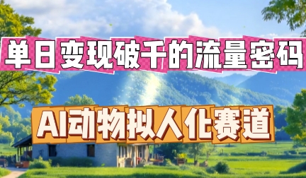单日变现破k的流量密码,AI动物拟人化赛道-网创终点站