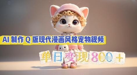 AI制作Q版现代漫画风格宠物视频，单日变现几张-网创终点站