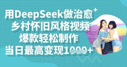 用DeepSeek做治愈乡村怀旧风格视频,爆款轻松制作,当日最高变现多张-网创终点站